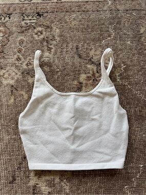 Babaton White Crop Tank Top